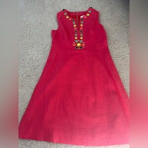 Kate Spade Beaded Linen Edith Dress Germanium 8